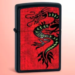 Zippo Lighter - Fire Breathing Dragon Black Matte
