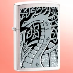 Zippo vetrootporni upaljač - Silver Dragon Brushed Chrome
