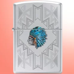 Zippo upaljač, vetrootporan - Indijanska perjanica, hrom