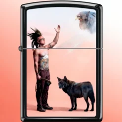 Zippo upaljač Indian Animals Black Matte doživotna garancija