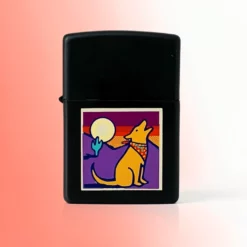 Zippo Lighter - 2011 Howling Dog - crna mat završna obrada