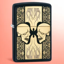 Zippo - Lobanje licem u lice u vatri, zlatna završnica