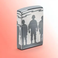 Zippo Lighter - Silueta američkih vojnika, Black Ice