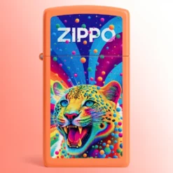 Zippo upaljač Slim Pop Art Cheetah, narandžasti mat