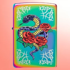 Zippo Upaljač - Višebojna Tetovaža Ruže i Zmije
