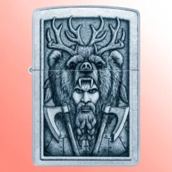 Zippo upaljač Barbarian - Street Chrome sa dizajnom ratnika