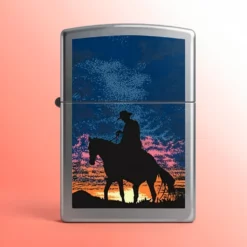 Zippo upaljač Cowboy Sunset Black Matte otporan na vetar