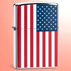 Zippo upaljač američka zastava SAD - saten hrom