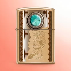 Zippo Classics upaljač američki Indijanac tirkizni mesing