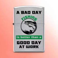 Zippo upaljač Bad Day Fishing, brušeni hrom