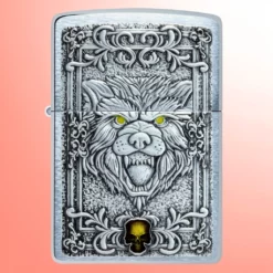 Zippo Classics upaljač - Vučji amblem, brušeni hrom